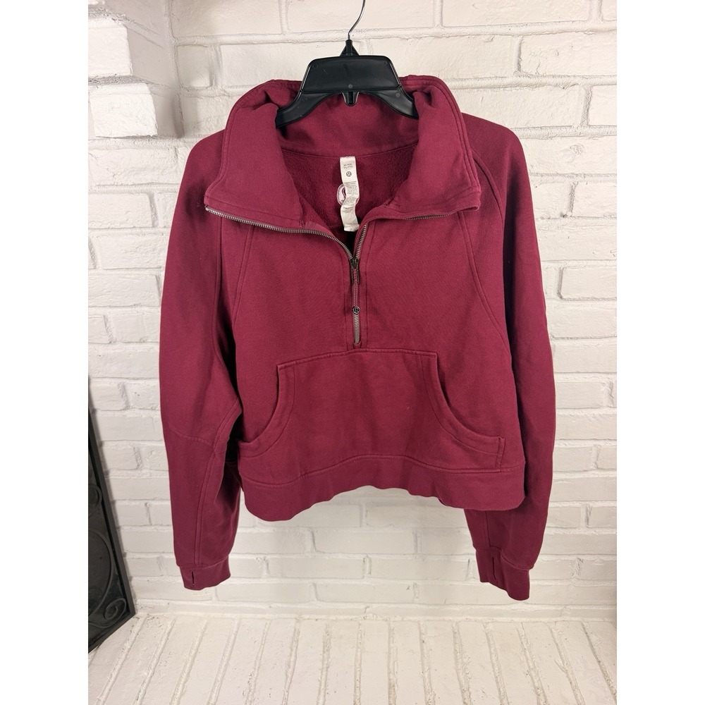 Lululemon Scuba Half Zip Pullover XL XXL Burgundy Wine Funnel Neck Hoodie